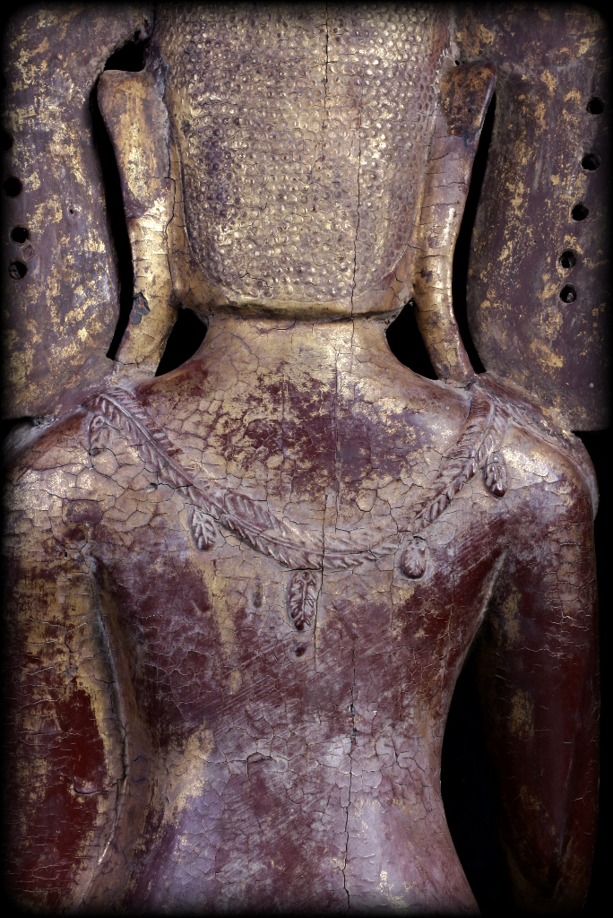 Extremely Rare 18C Wood Crowned Shan Burma Buddha #A090